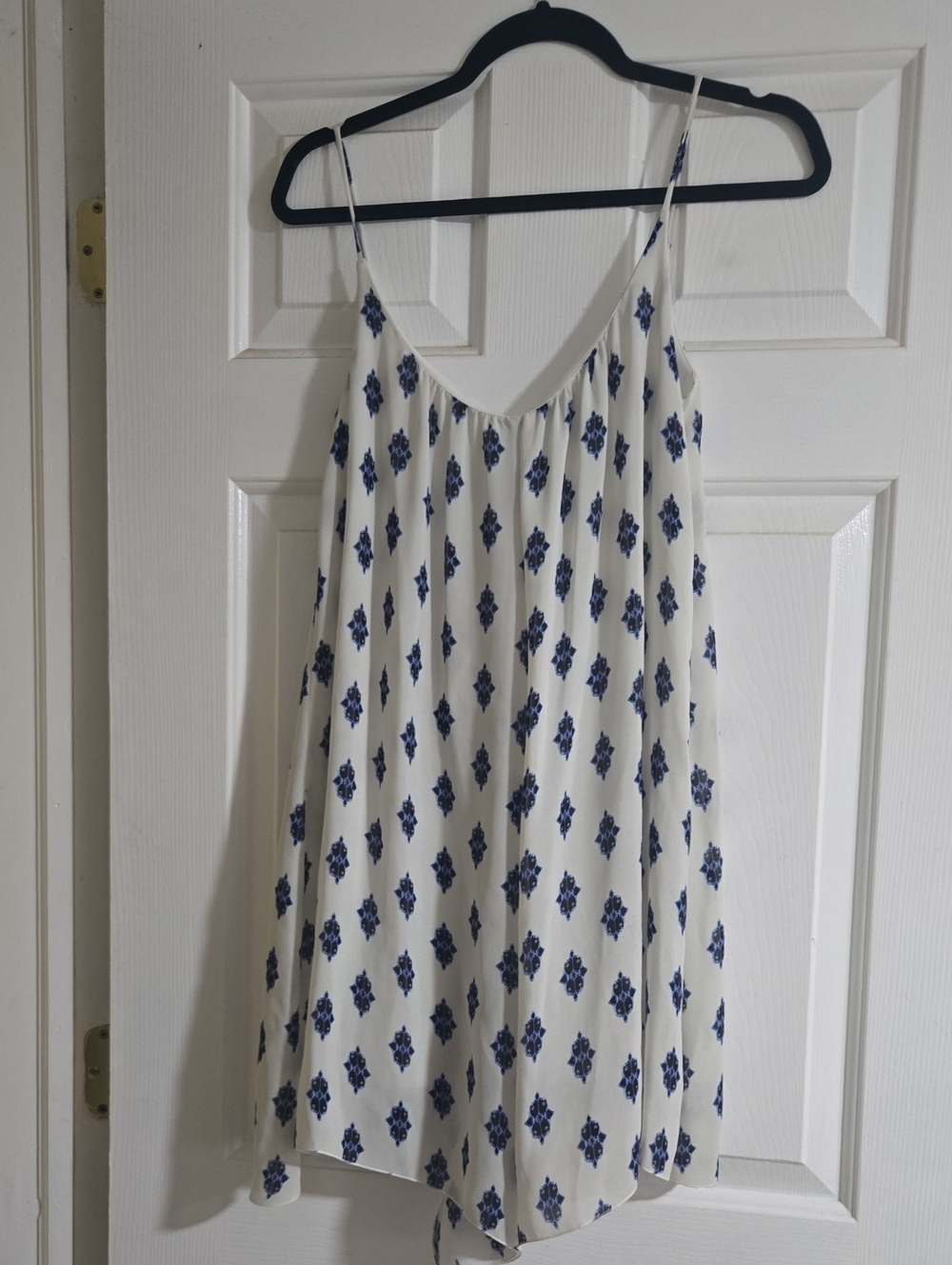 Zara White Mini Dress with Navy Floral Prints